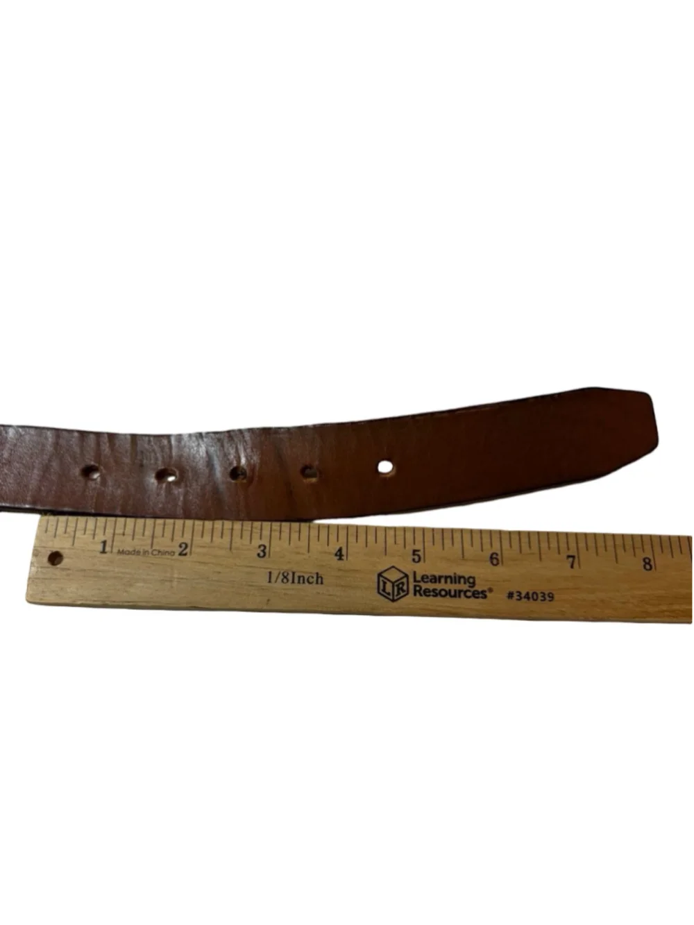 J.Crew Made in Italy Brown Leather Whipstitch Brass Buckle Belt Size 36